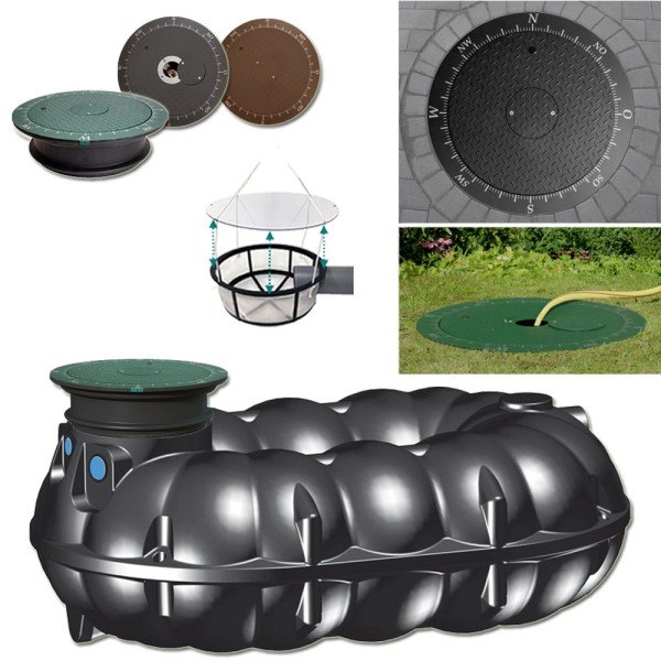 RWT 5000 L NEO Flachtank Set mit Filter Regenwassertank Zisterne flach Kunststoff Regenwasserzisterne Erdtank Wassertank Garten 